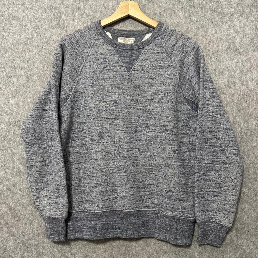 Wallace & Barnes Sweatshirt Mens S Gray Pullover Crewneck Raglan Slub Marled